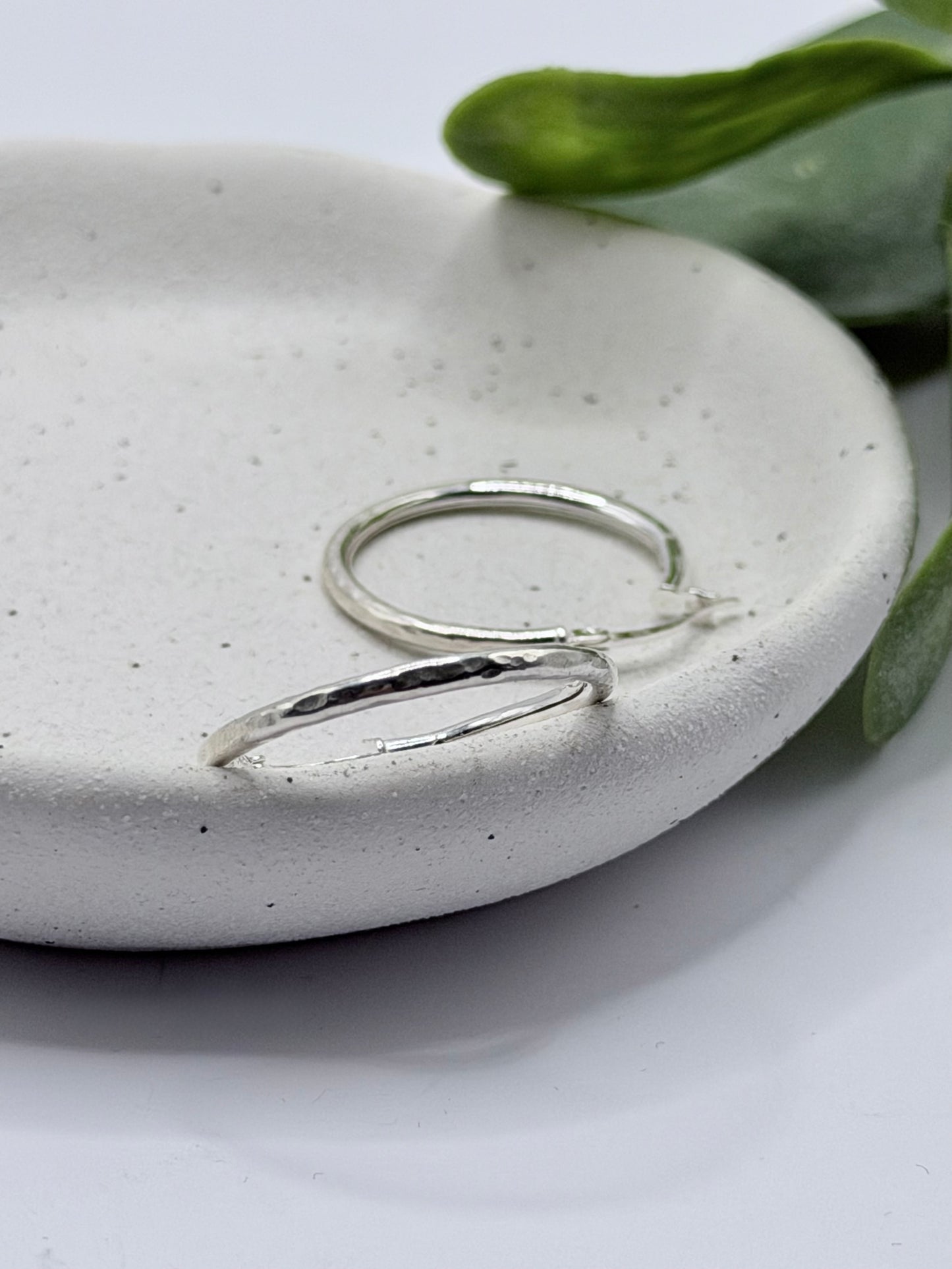Sterling Silver Maxi Organic Hoop Earrings
