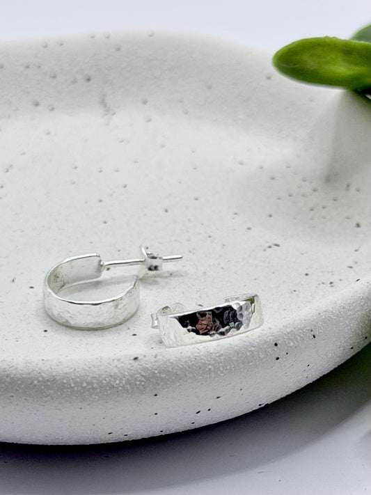 Sterling Silver Rays Hoop Earrings