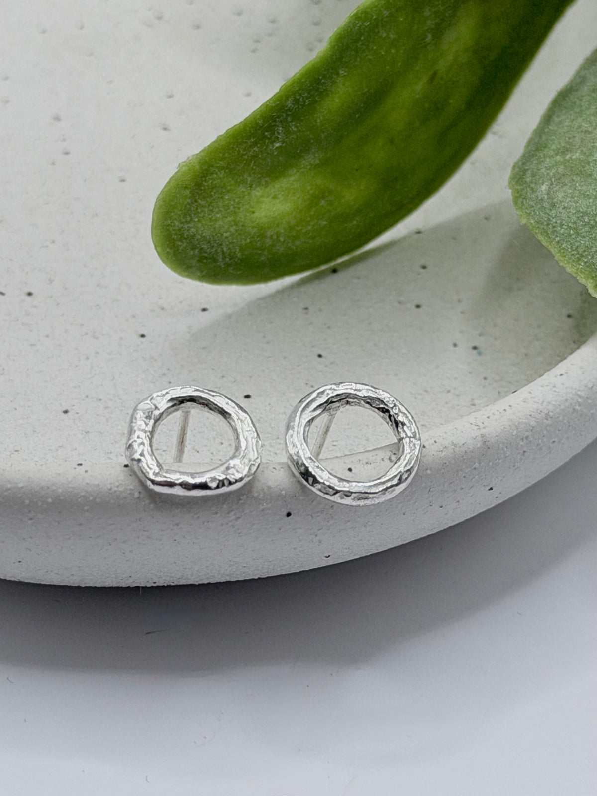 Sterling Silver Halo 2 Stud Earrings