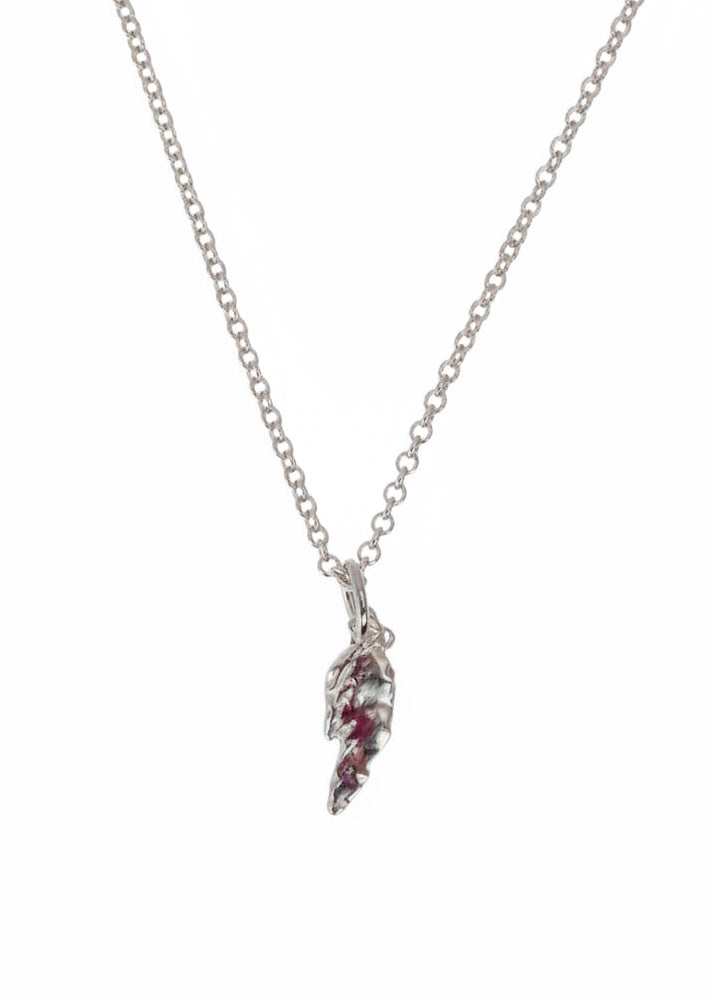 Sterling Silver Midi Feather Necklace
