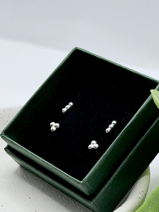 Sterling Silver Dot Stud Earrings