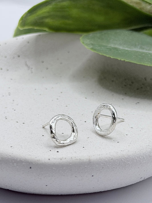 Sterling Silver Halo 2 Stud Earrings