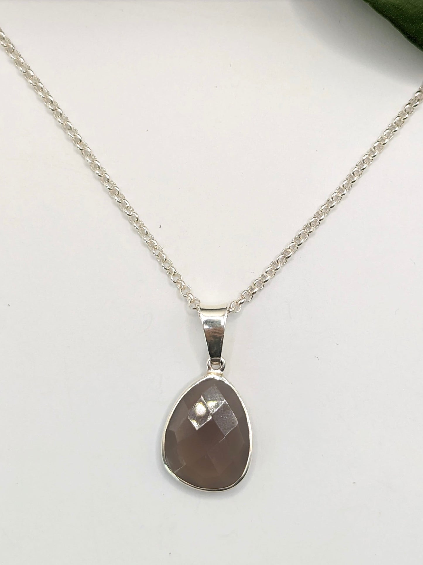 Sterling Silver Grey Moonstone Necklace