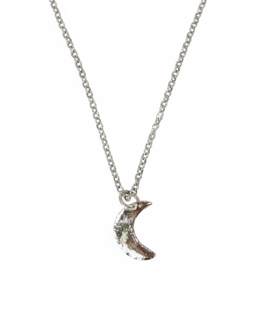 Sterling Silver Midi Moon Necklace