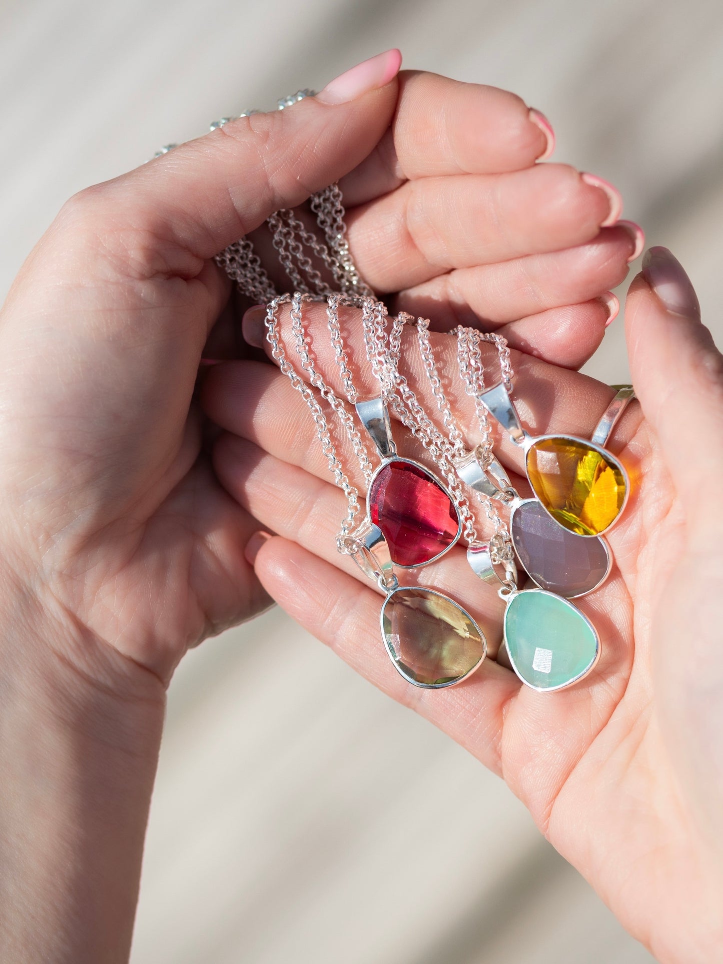 Sterling Silver Pink Tourmaline Necklace