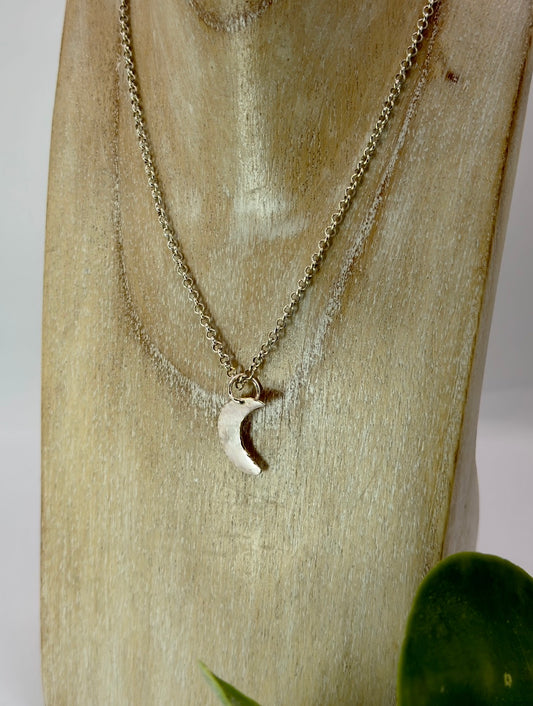 Sterling Silver Midi Moon Necklace