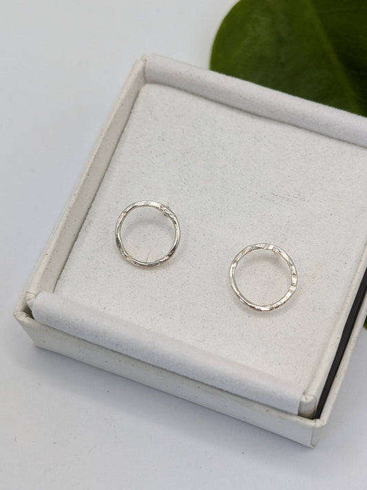 Sterling Silver Karma 2 Stud Earrings