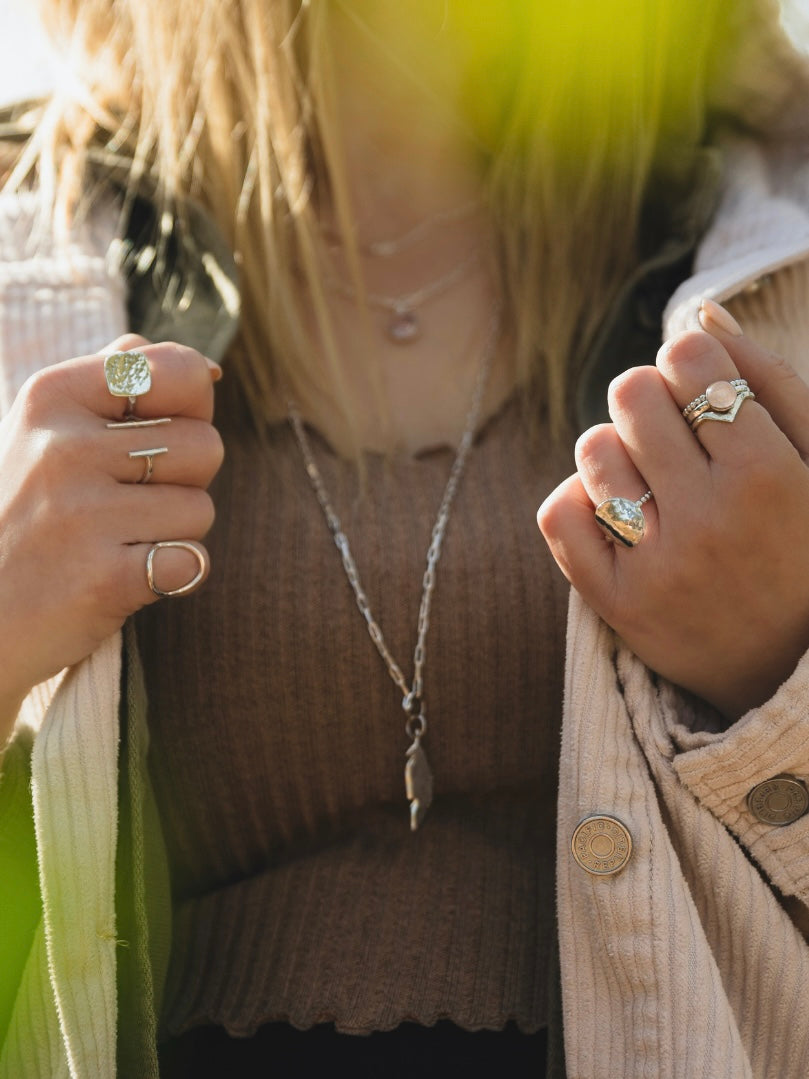 Sterling Silver Yin + Yang Ring