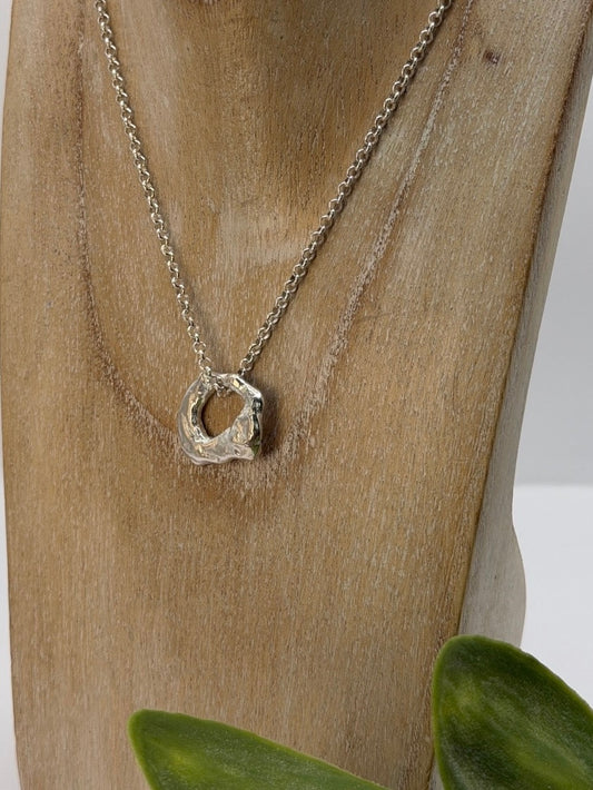 Sterling Silver Molten Necklace