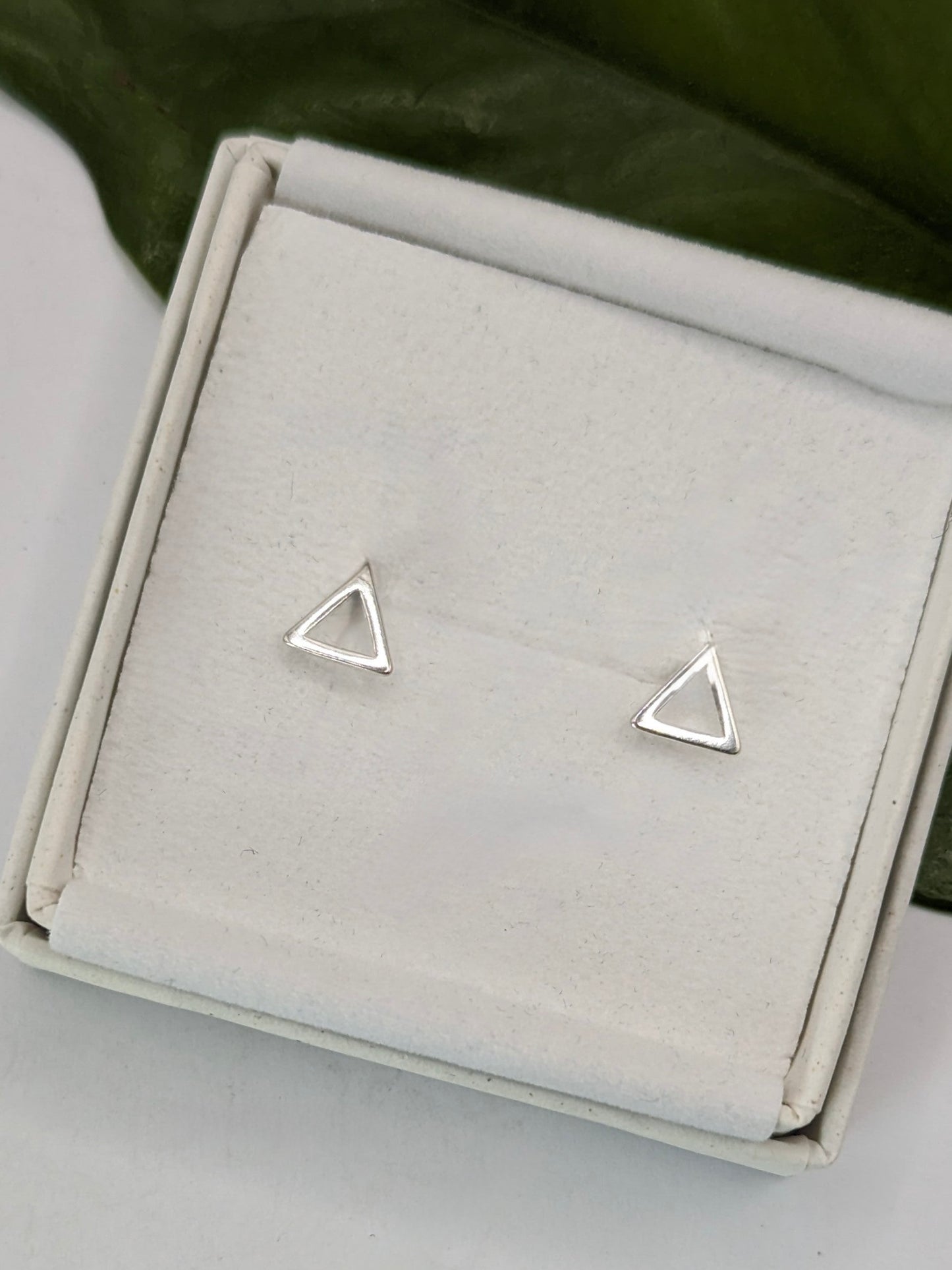 Sterling Silver Triangle Stud Earrings