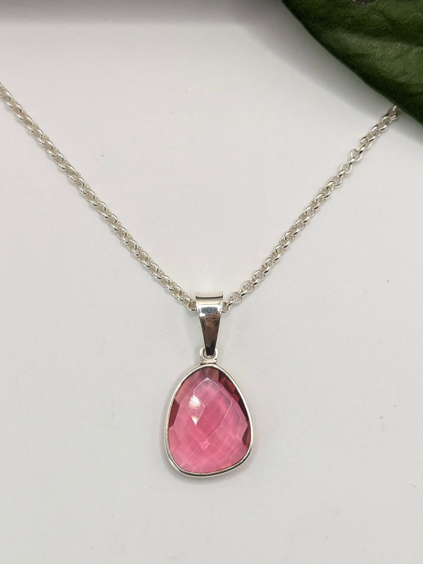 Sterling Silver Pink Tourmaline Necklace