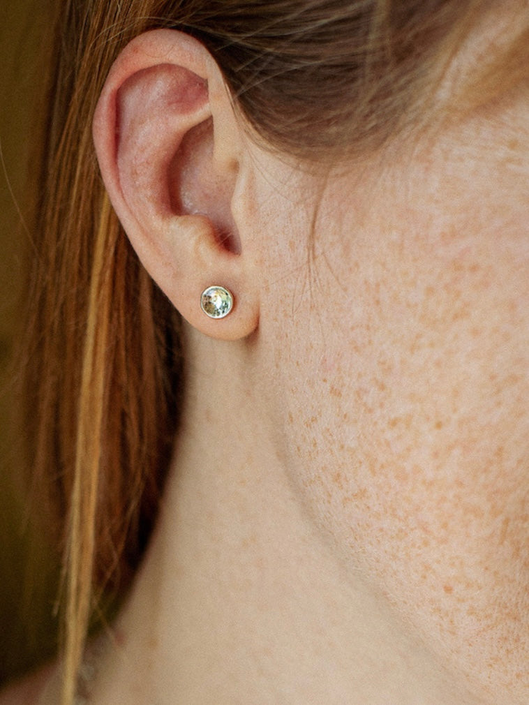 Sterling Silver New Moon Stud Earrings