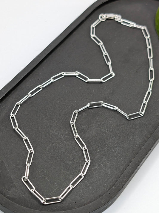 Sterling Silver Paperclip Necklace