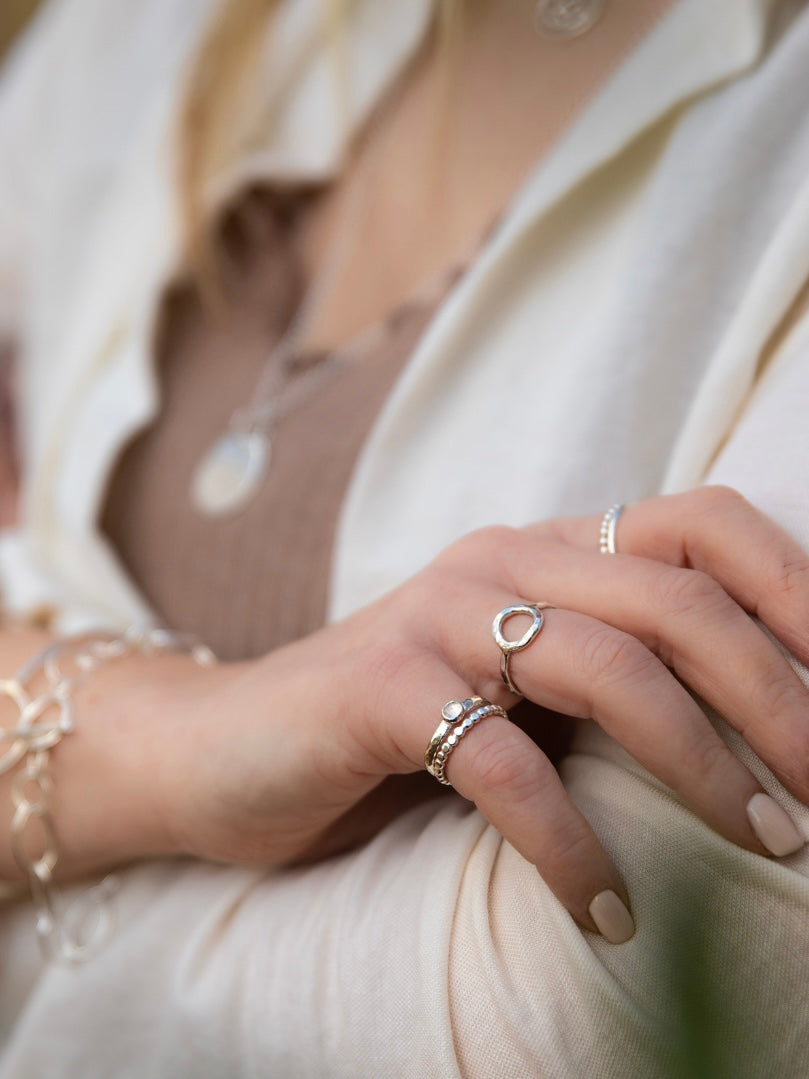 Sterling Silver Mini Karma Ring