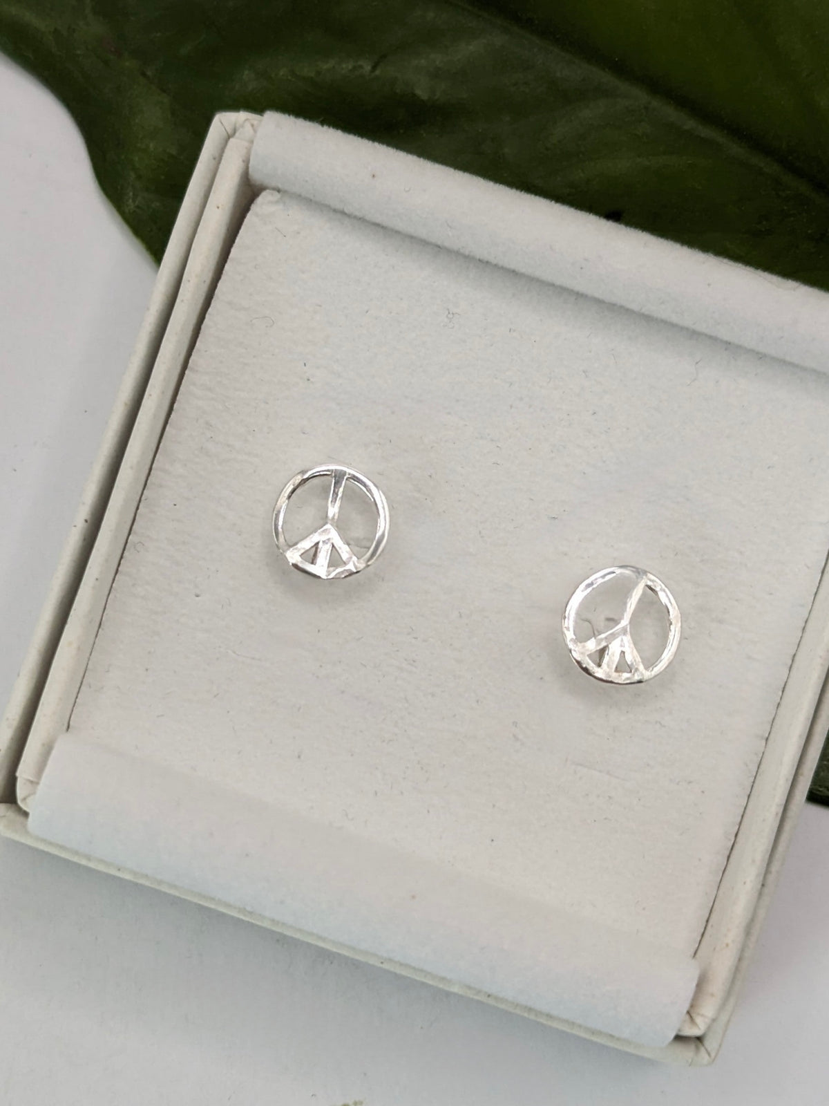 Sterling Silver Peace Stud Earrings