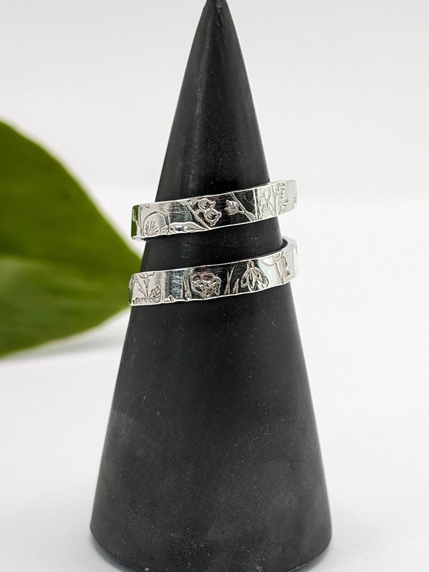 Sterling Silver Wildflower Wrap Ring