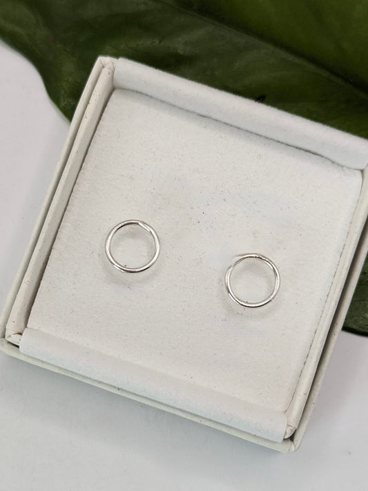 Sterling Silver Karma Stud Earrings