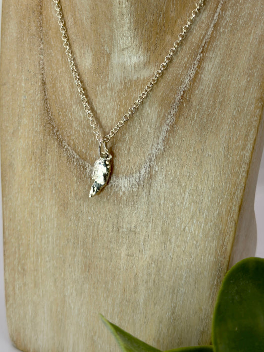 Sterling Silver Midi Feather Necklace