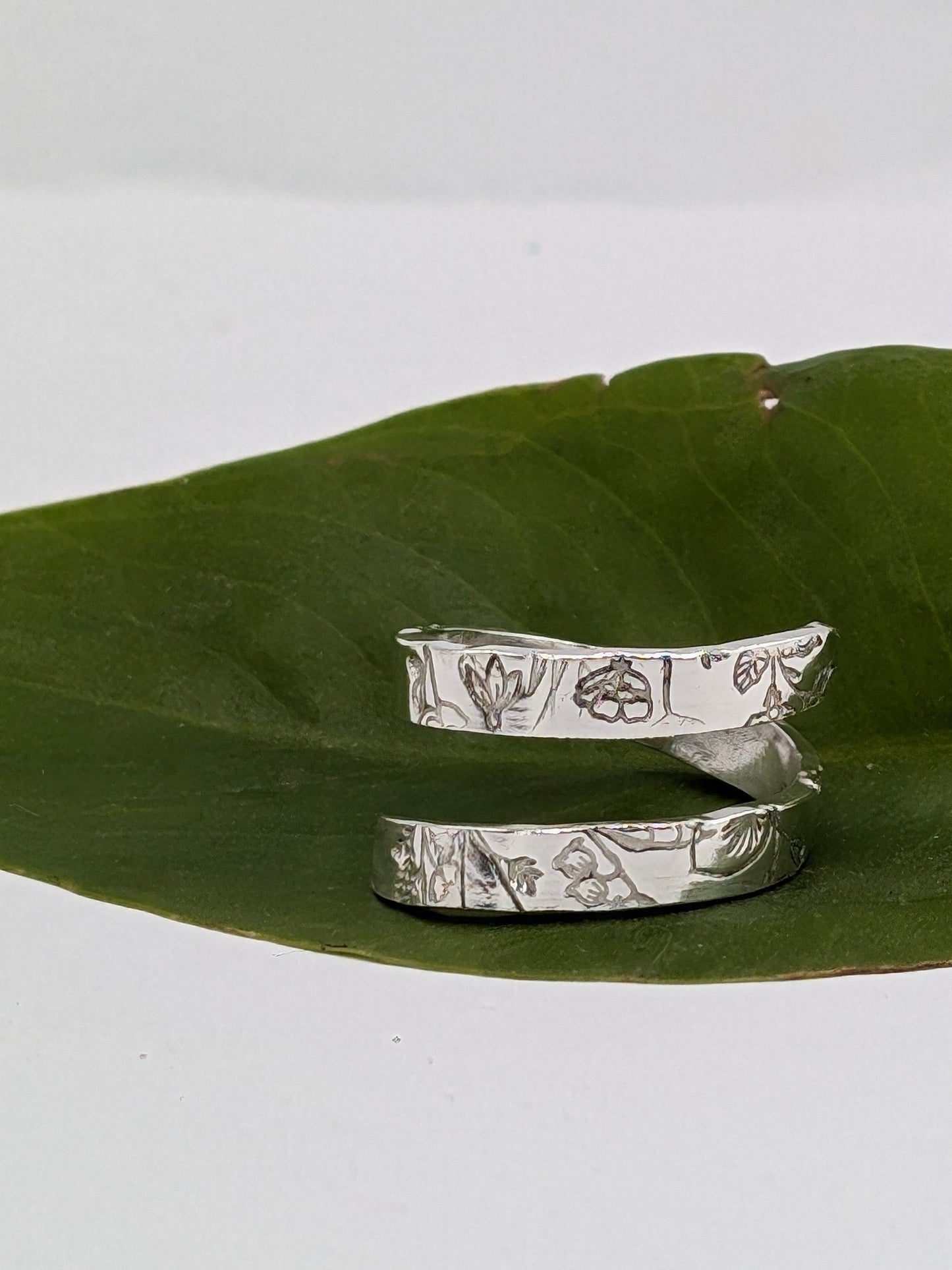 Sterling Silver Wildflower Wrap Ring