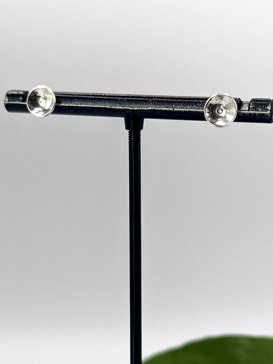 Sterling Silver New Moon Stud Earrings