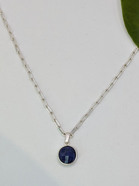 Sterling Silver Sapphire Necklace