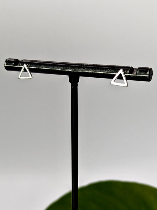 Sterling Silver Triangle Stud Earrings