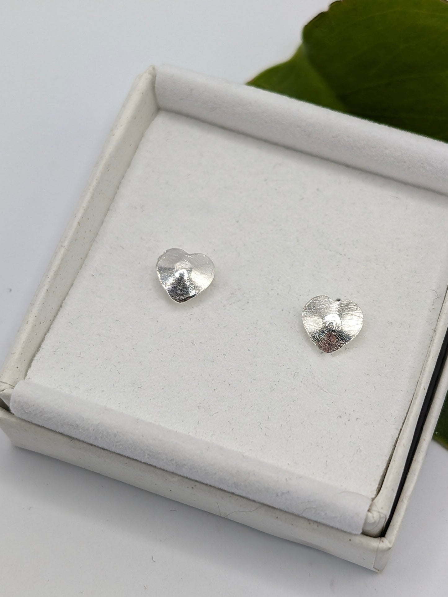 Sterling Silver Heart Stud Earrings