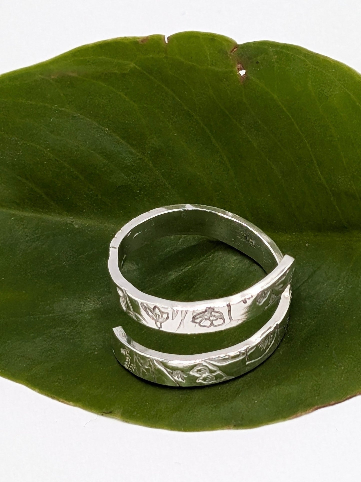 Sterling Silver Wildflower Wrap Ring