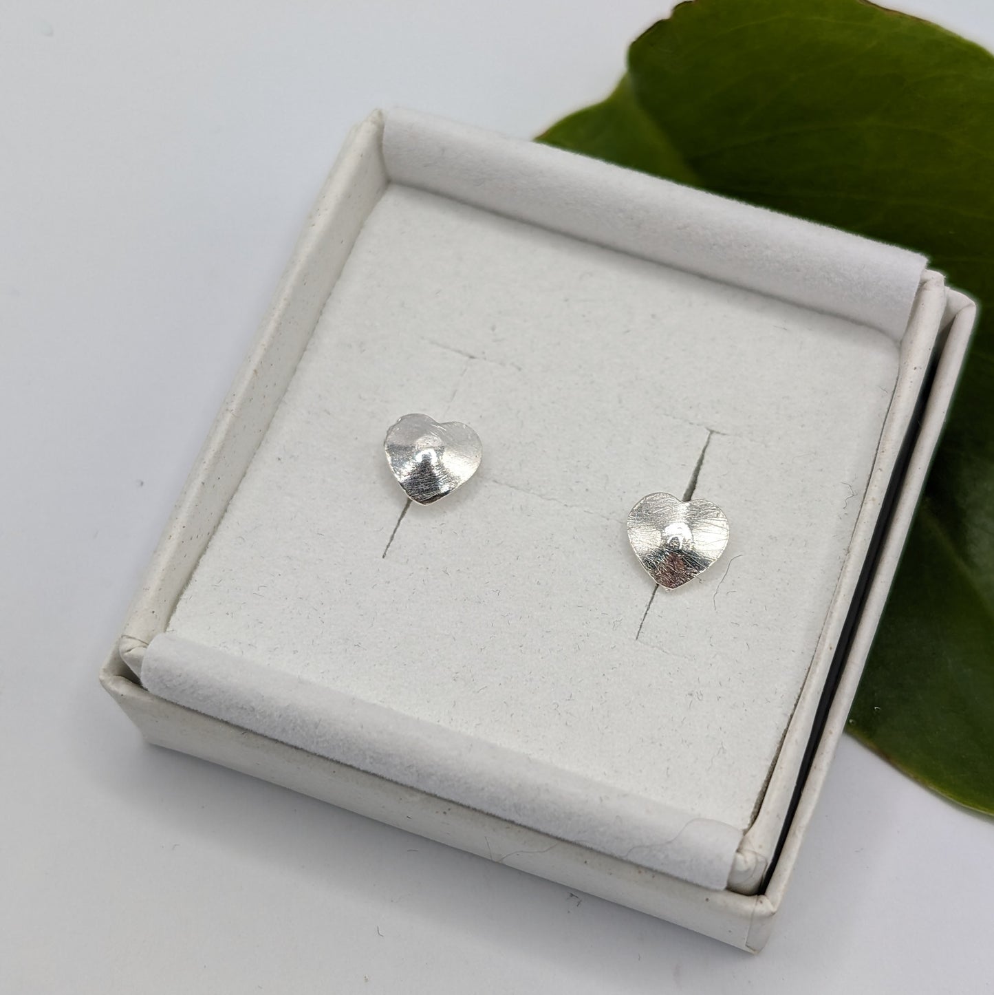 Sterling Silver Heart Stud Earrings